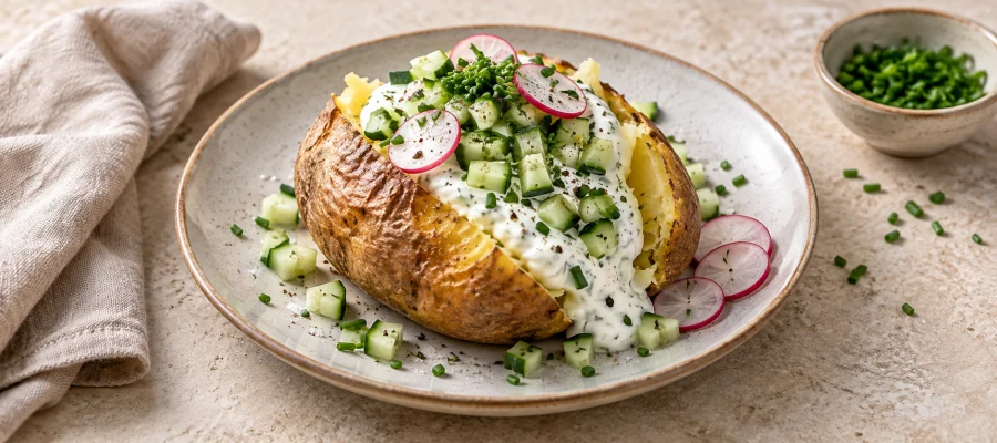 Süßkartoffel mit Kräuterquark