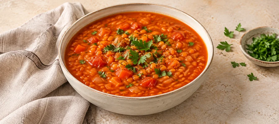 Tomaten-Linsen-Suppe als Beispiel aus der Aufessen Rezeptwelt