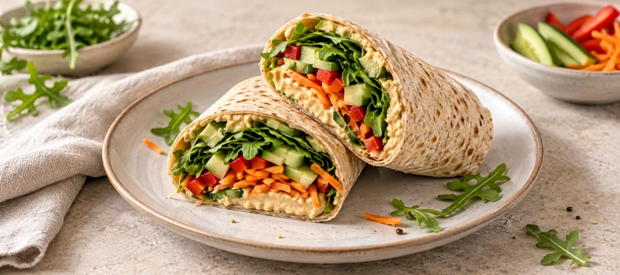 Hummus-Gemüse-Wrap