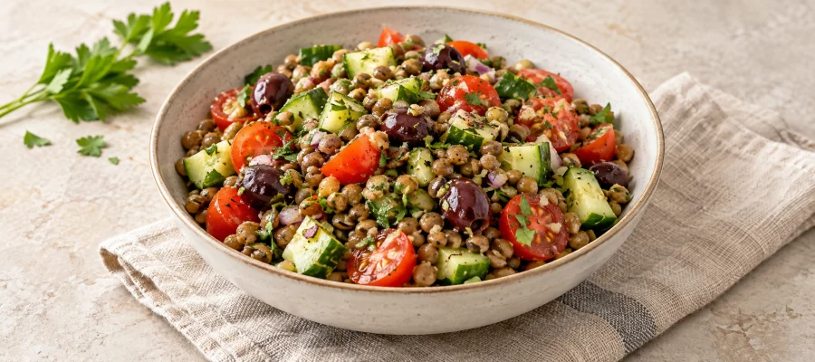 Griechischer Linsensalat