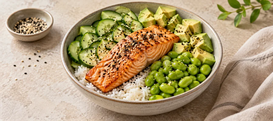 Lachs-Reis-Bowl