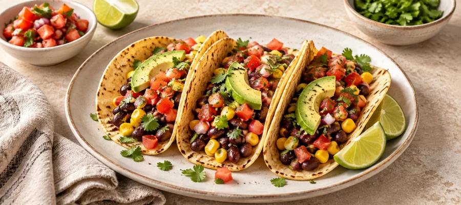 Bohnen-Avocado-Tacos