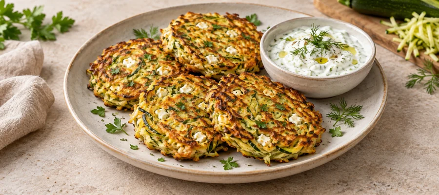 Zucchini-Feta-Puffer