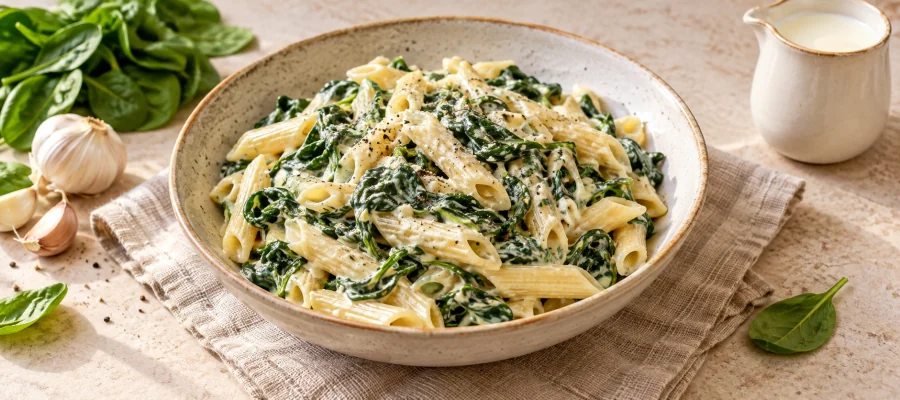 Cremige Spinatpasta