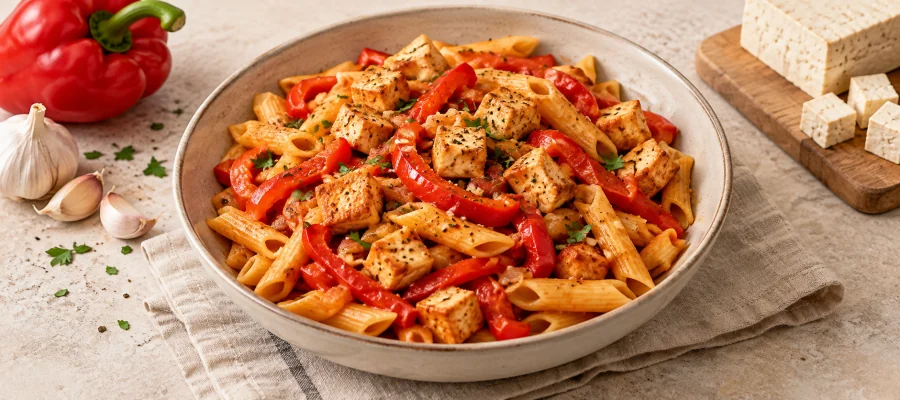 Tofu-Paprika-Pasta