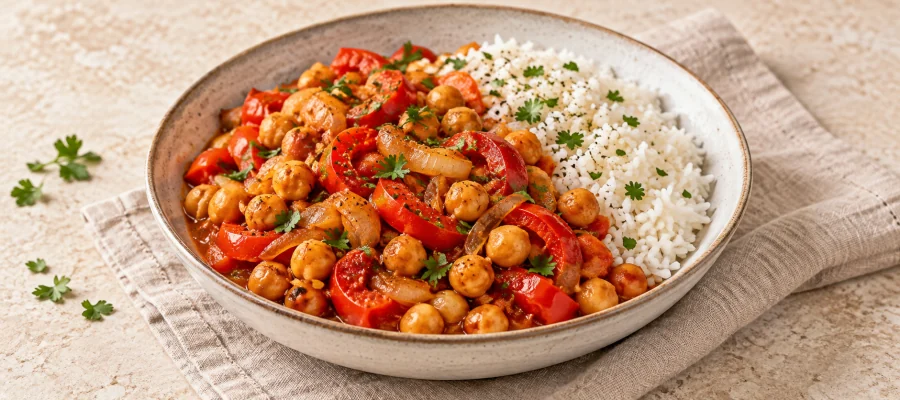 Kichererbsen-Paprika-Pfanne