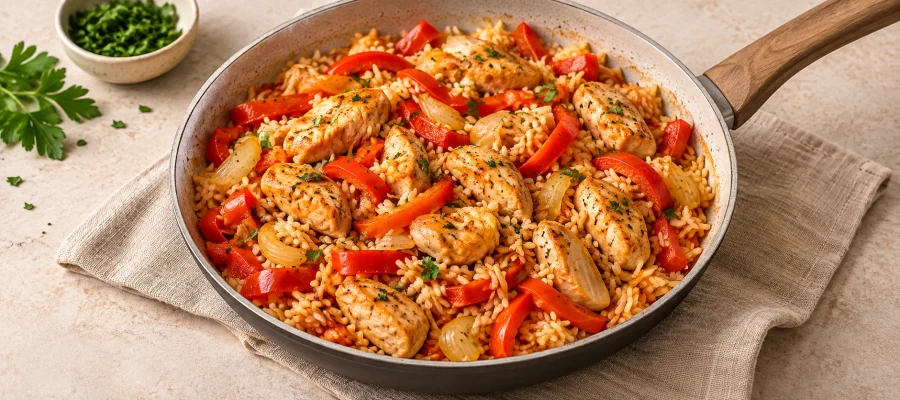 Hähnchen-Reis-Pfanne