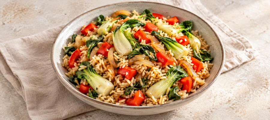 Pak-Choi-Reis-Pfanne
