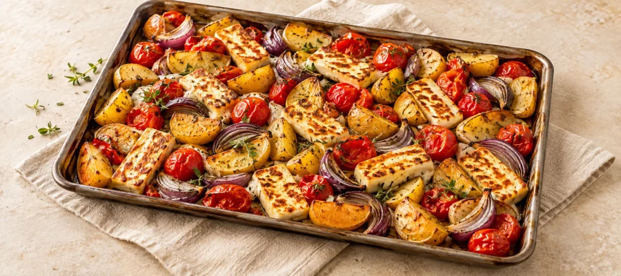 Halloumi-Gemüse-Blech