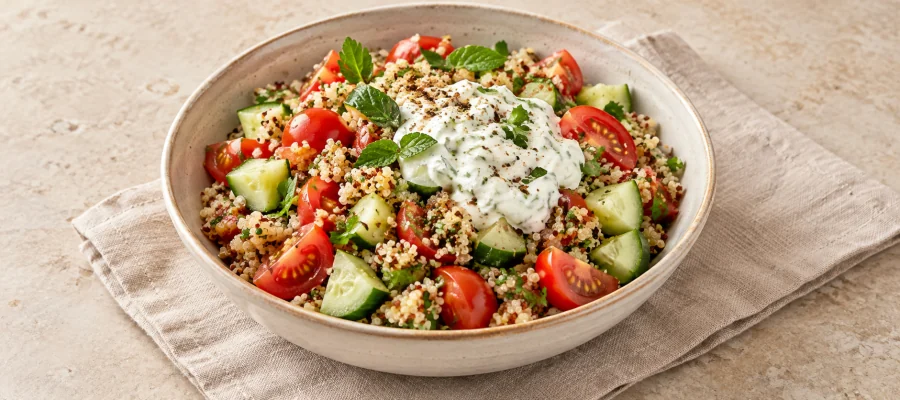 Quinoa-Tomaten-Bowl