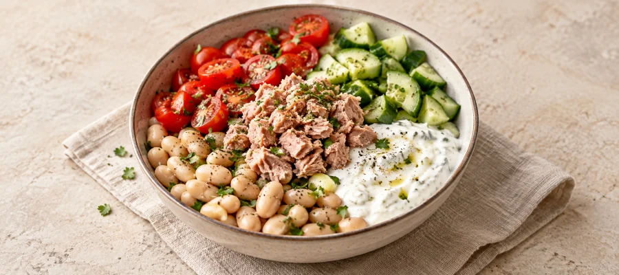 Thunfisch-Gurken-Bowl