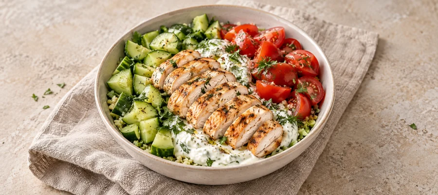 Hähnchen-Joghurt-Bowl
