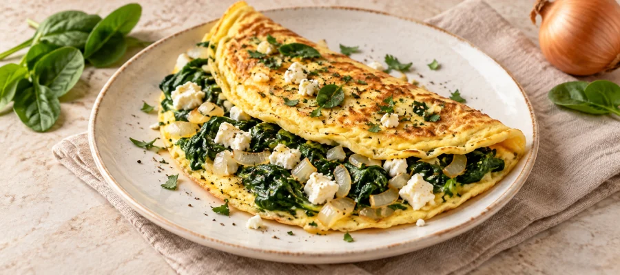 Spinat-Feta-Omelett
