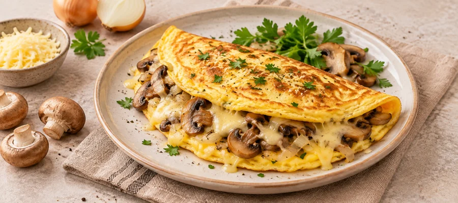 Pilz-Käse-Omelett